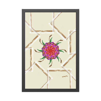 UV Magenta flower -Framed Art