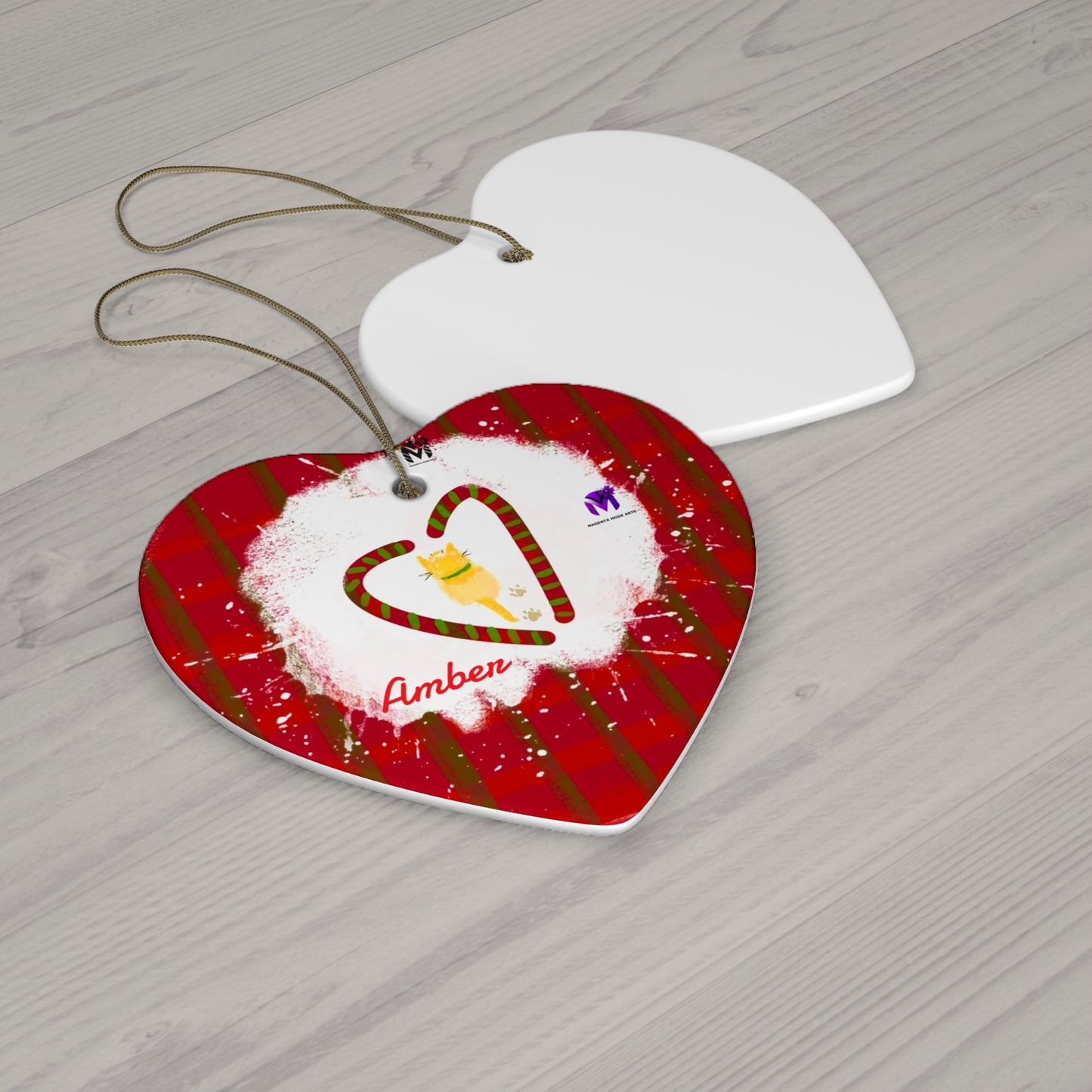 Customised Kitty Ceramic Ornament (Star,Circle,Heart,Snowflake)