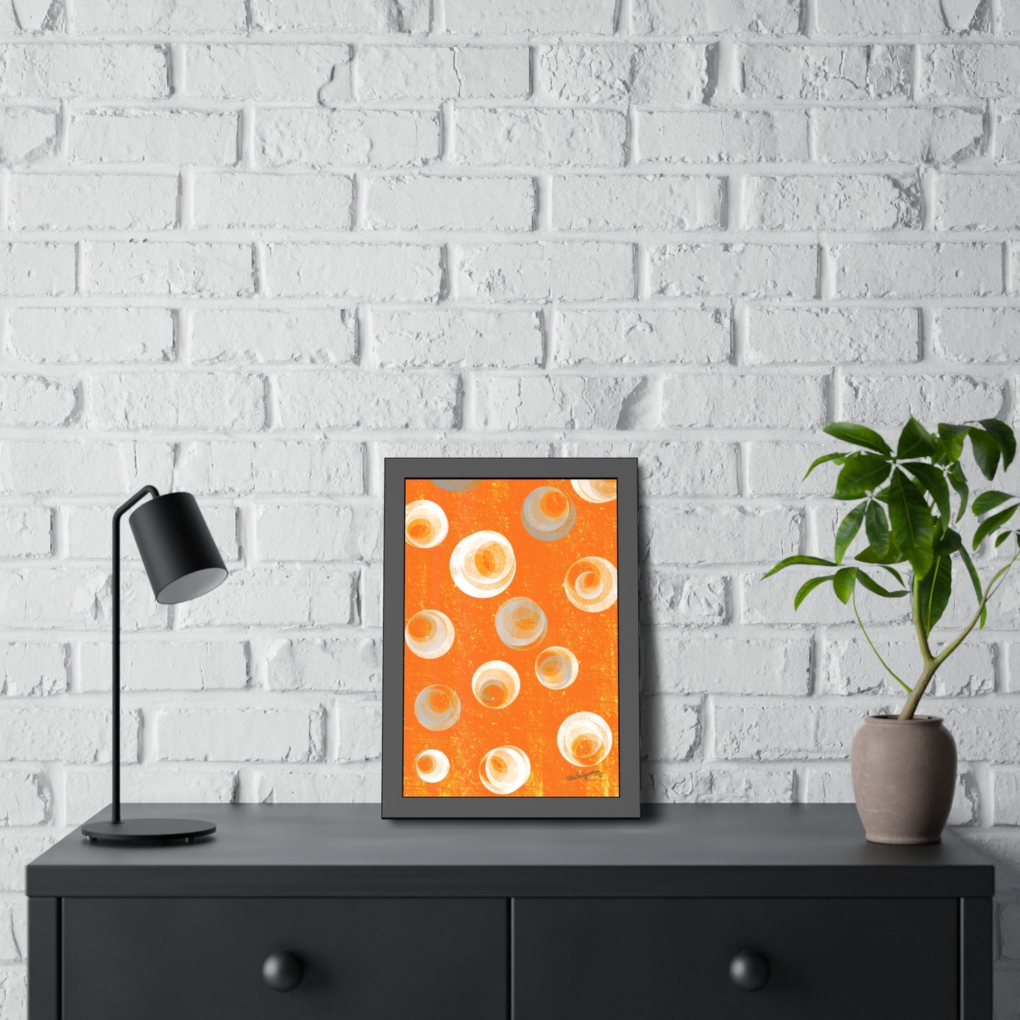 Orange Bubbles - Framed Art