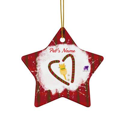 Customised Kitty Ceramic Ornament (Star,Circle,Heart,Snowflake)