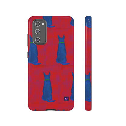 Phone Case -35 Phone Models- Dog loves grids