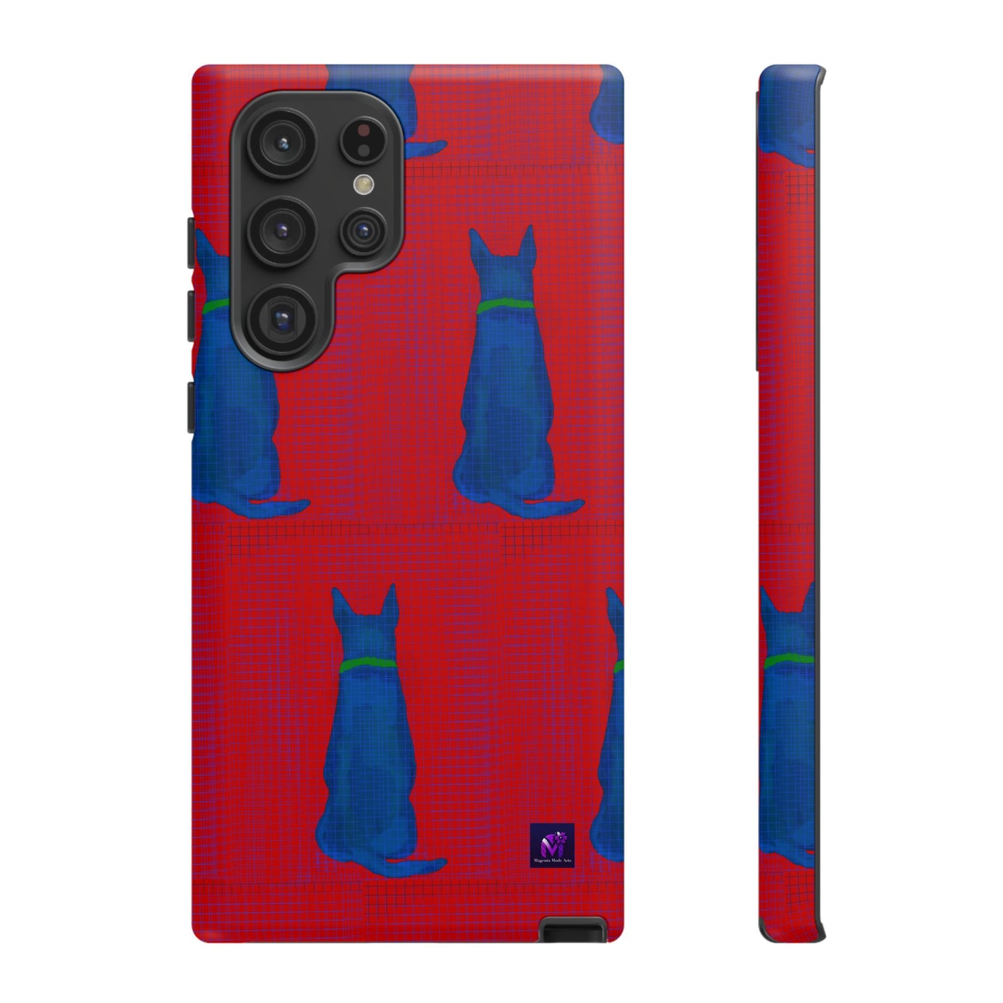 Phone Case -35 Phone Models- Dog loves grids