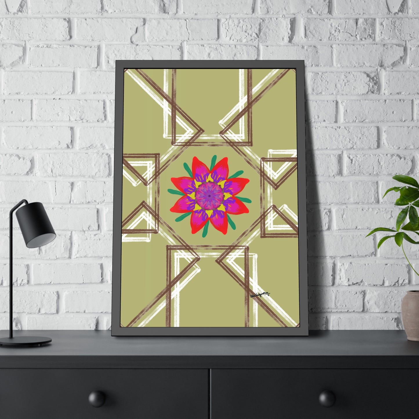 Moss Flower - Framed Art