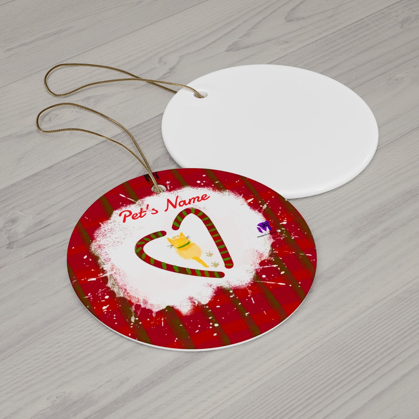 Customised Kitty Ceramic Ornament (Star,Circle,Heart,Snowflake)