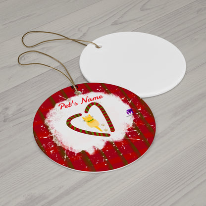 Customised Kitty Ceramic Ornament (Star,Circle,Heart,Snowflake)