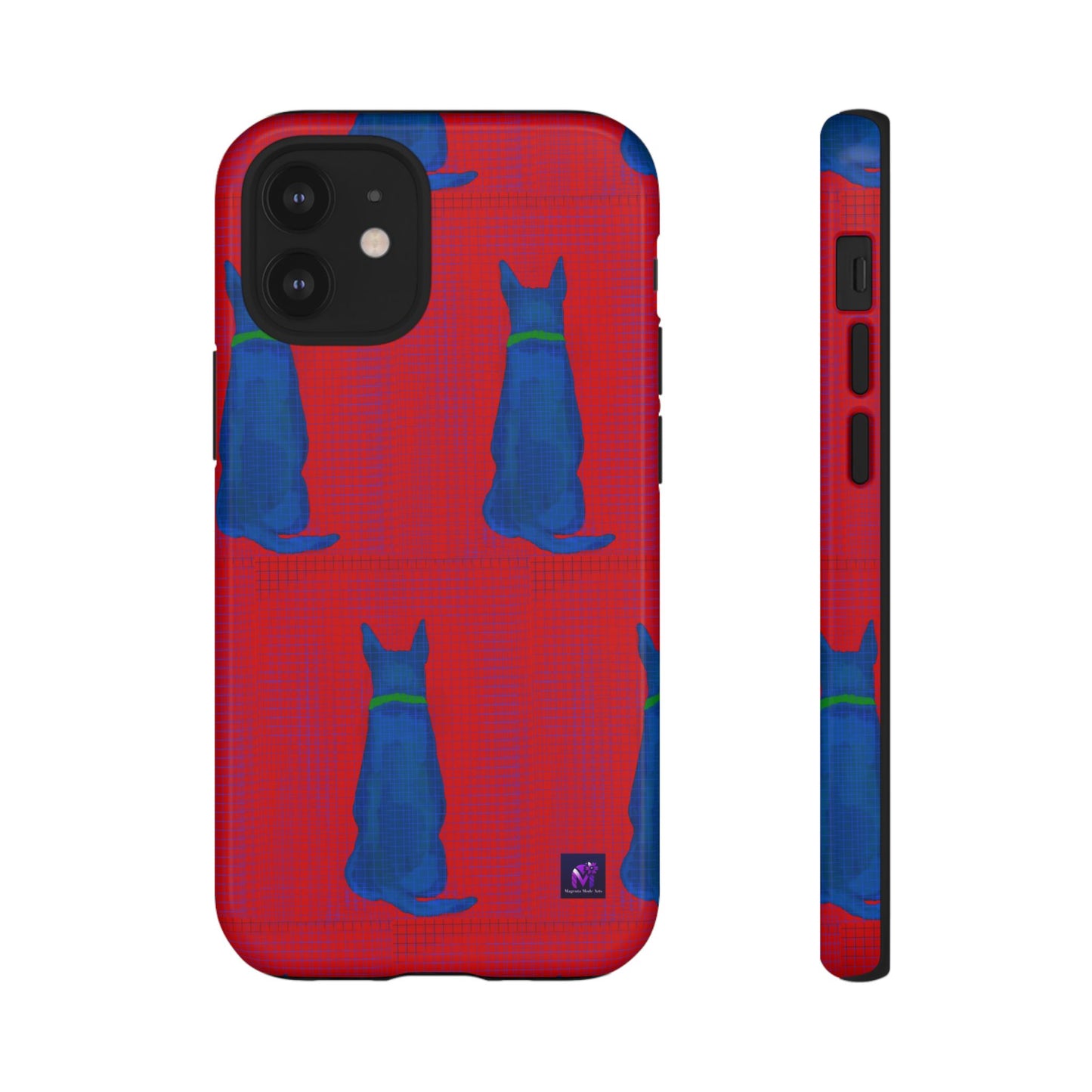 Phone Case -35 Phone Models- Dog loves grids