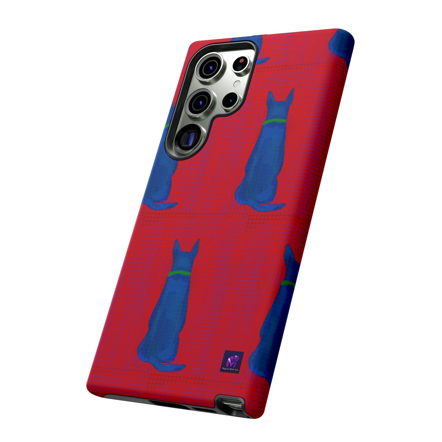 Phone Case -35 Phone Models- Dog loves grids