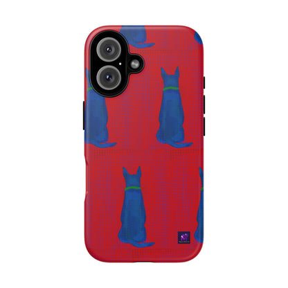 Phone Case -35 Phone Models- Dog loves grids