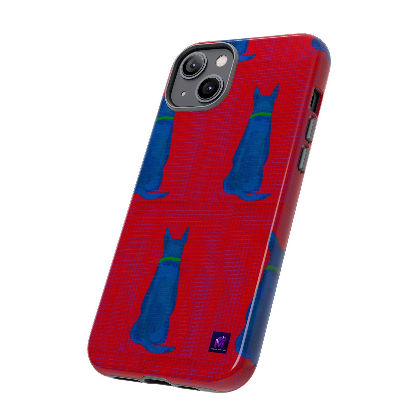 Phone Case -35 Phone Models- Dog loves grids