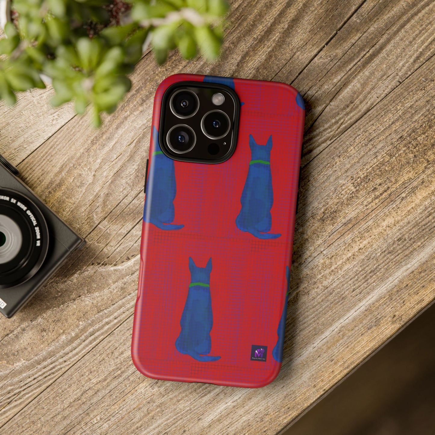 Phone Case -35 Phone Models- Dog loves grids