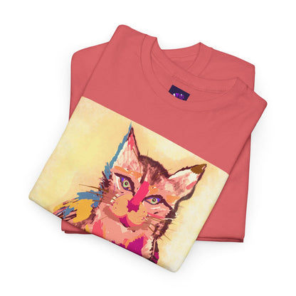 Unisex Heavy Cotton Tee - Cat Gaze print