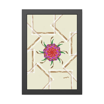 UV Magenta flower -Framed Art