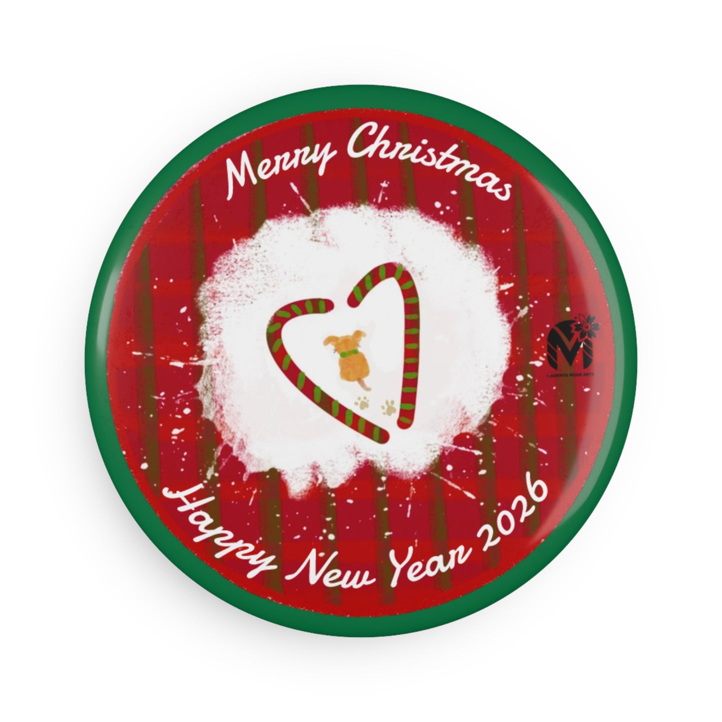 Cute Pup Christmas and New Year Magnet (Set of 10 pcs)