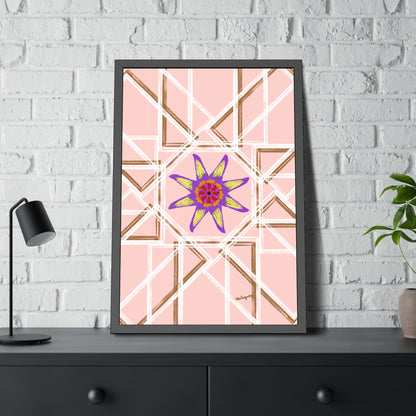 Peach and flower -Framed Art