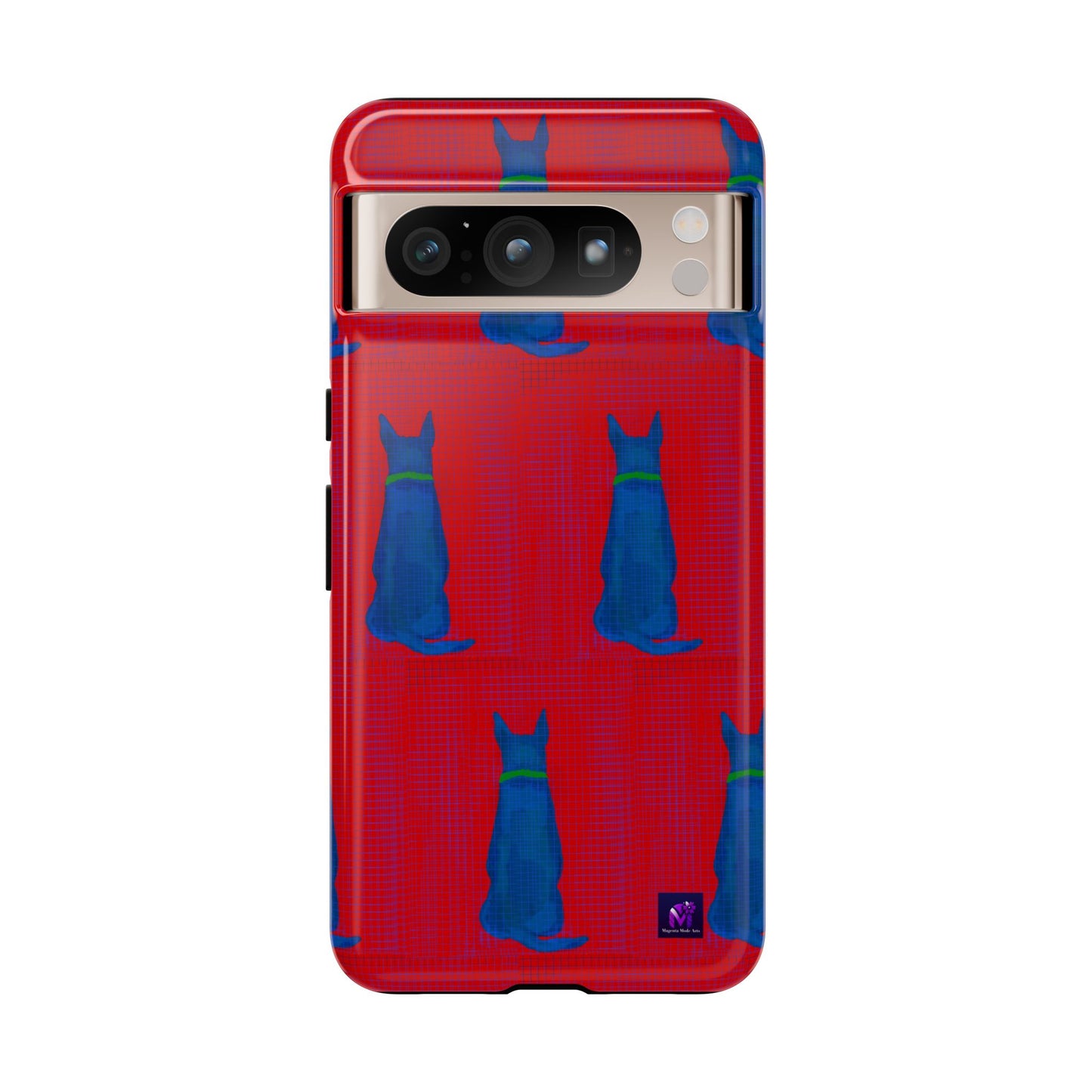 Phone Case -35 Phone Models- Dog loves grids