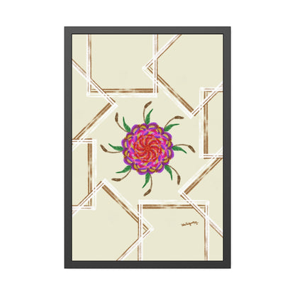 UV Magenta flower -Framed Art