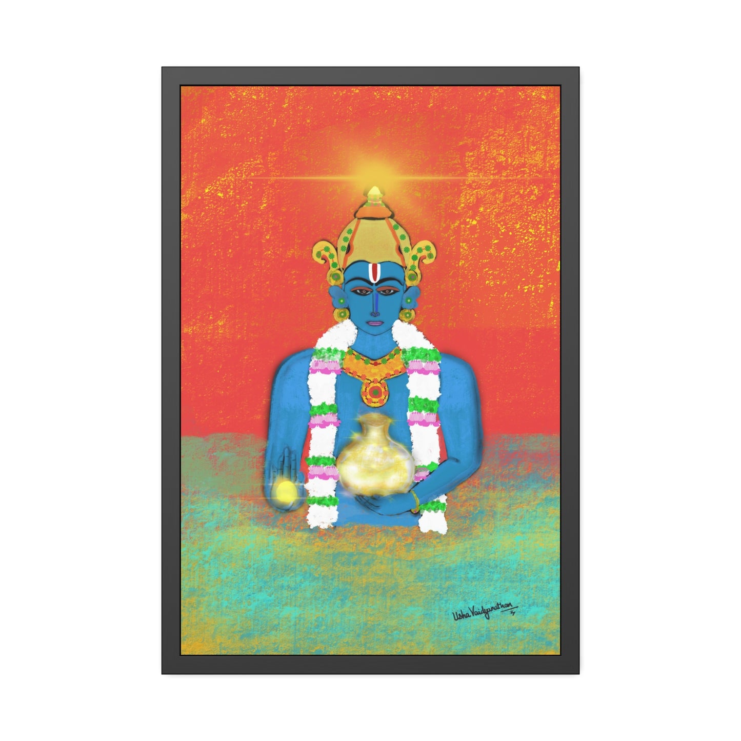 Sacred Shri Dhanvantari - Framed Art