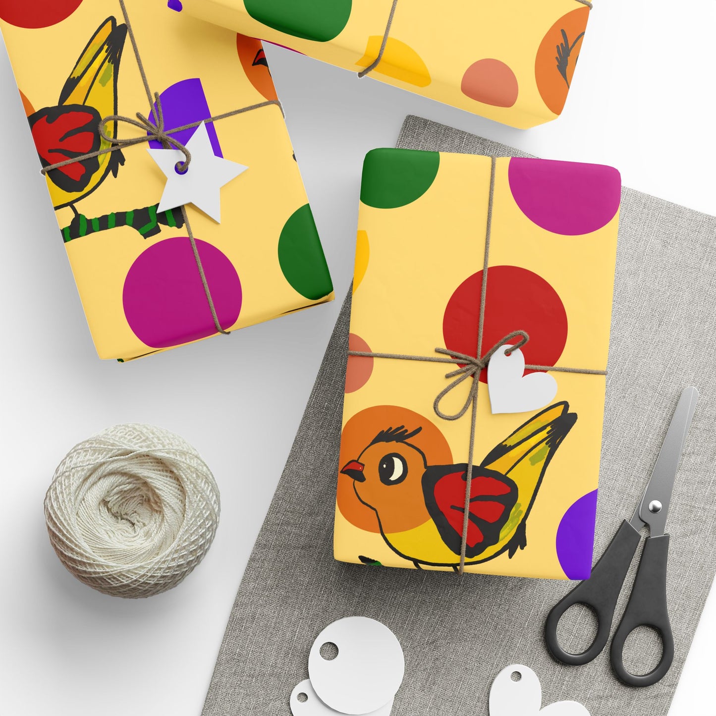 Gift Wrapping Papers - Chirp and cheer yellow