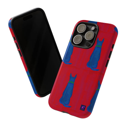 Phone Case -35 Phone Models- Dog loves grids