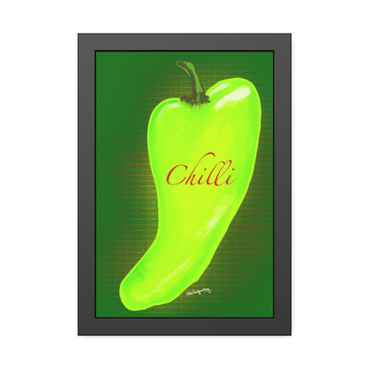 Fluorescent Chilli - Framed Art