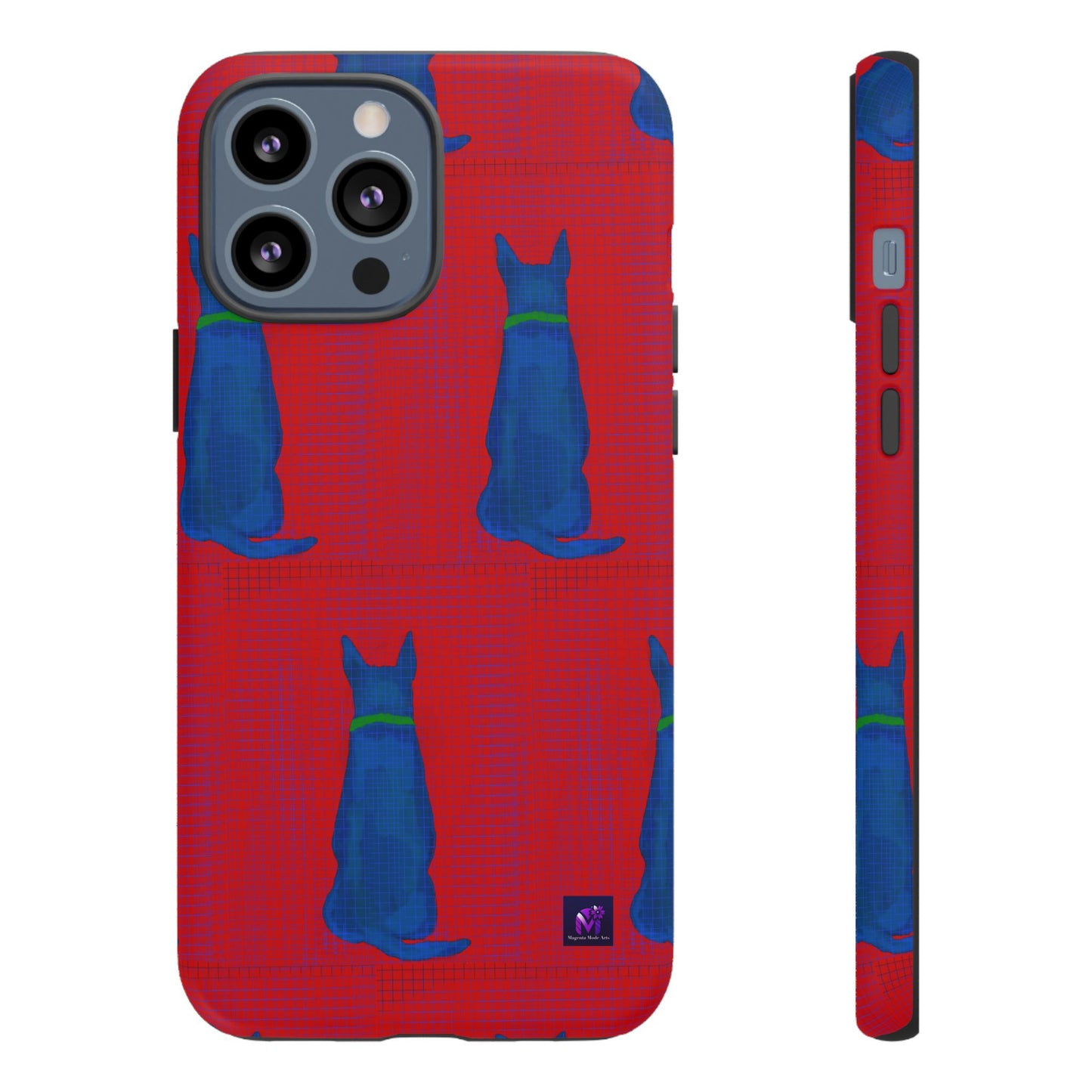 Phone Case -35 Phone Models- Dog loves grids