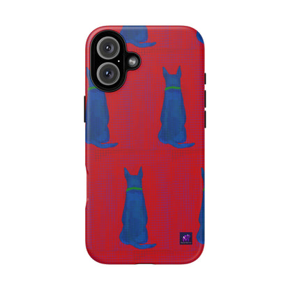 Phone Case -35 Phone Models- Dog loves grids