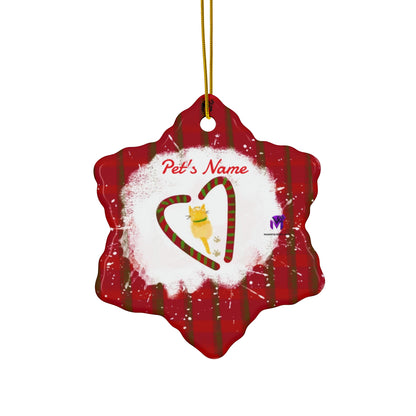 Customised Kitty Ceramic Ornament (Star,Circle,Heart,Snowflake)