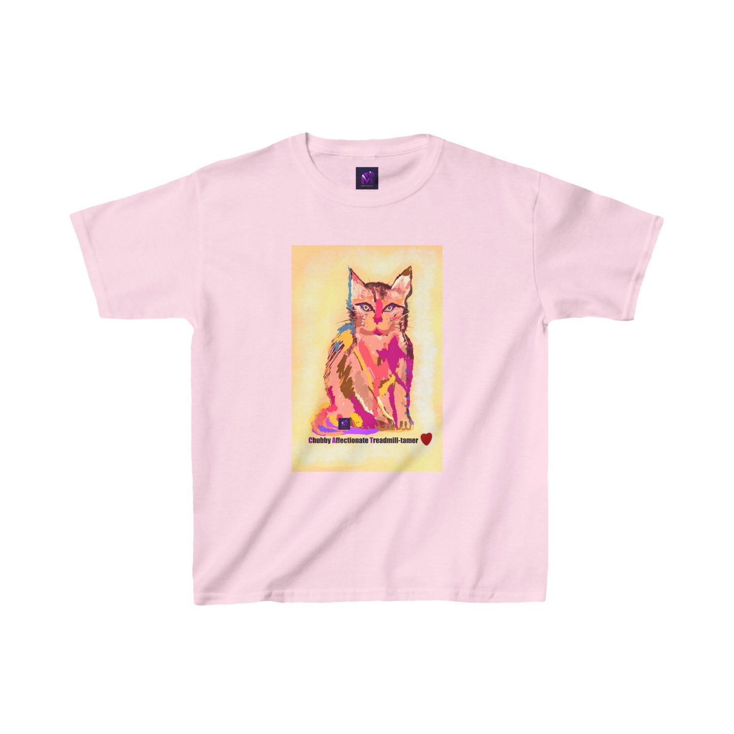 Kids Heavy Cotton tee - Cat Gaze print