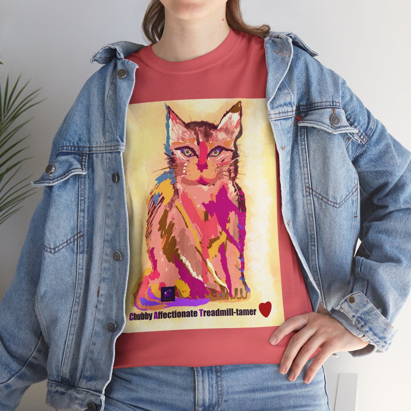 Unisex Heavy Cotton Tee - Cat Gaze print