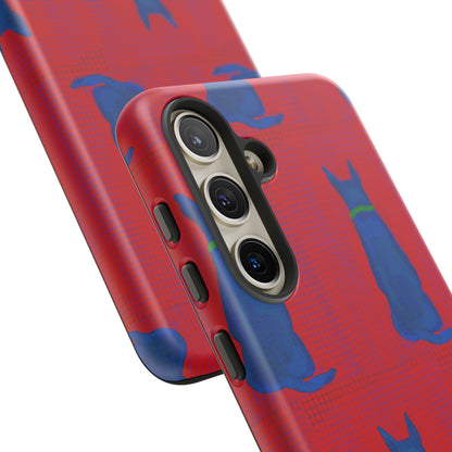 Phone Case -35 Phone Models- Dog loves grids