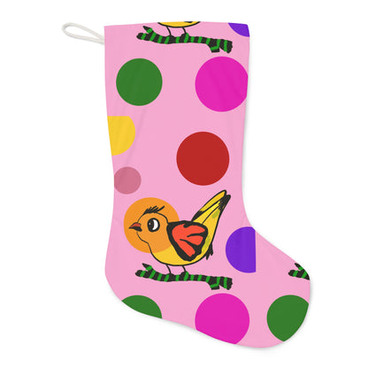 Santa Stocking -Birdsong and bubbles - Pink