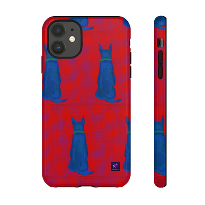 Phone Case -35 Phone Models- Dog loves grids