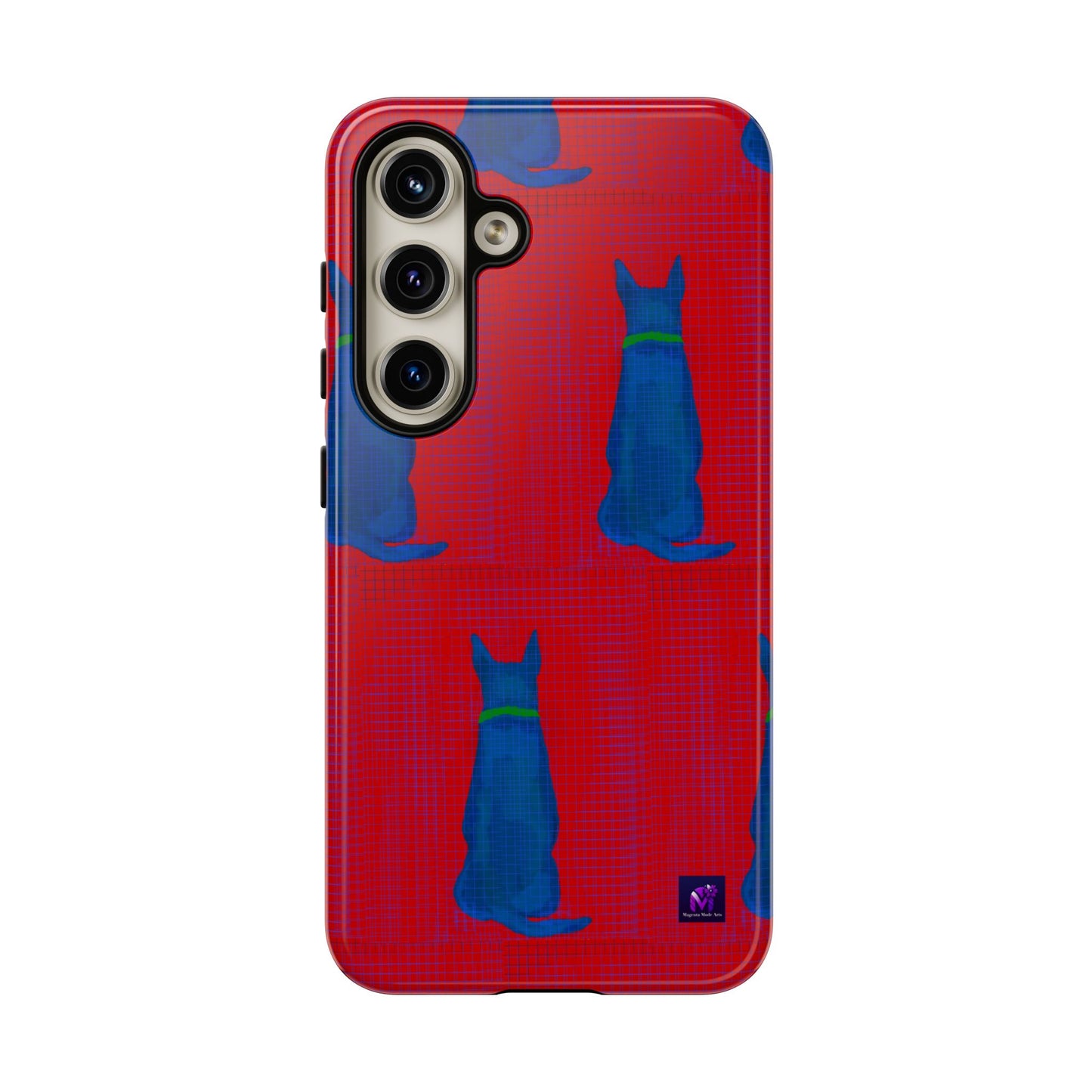 Phone Case -35 Phone Models- Dog loves grids