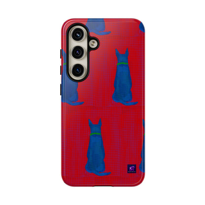 Phone Case -35 Phone Models- Dog loves grids