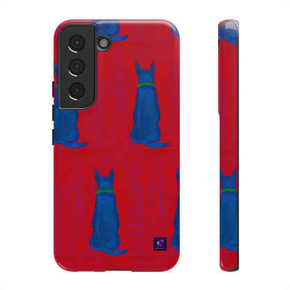 Phone Case -35 Phone Models- Dog loves grids