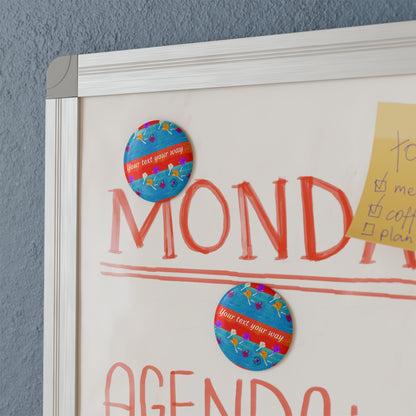 Personalised Magnet - floral design, Round
