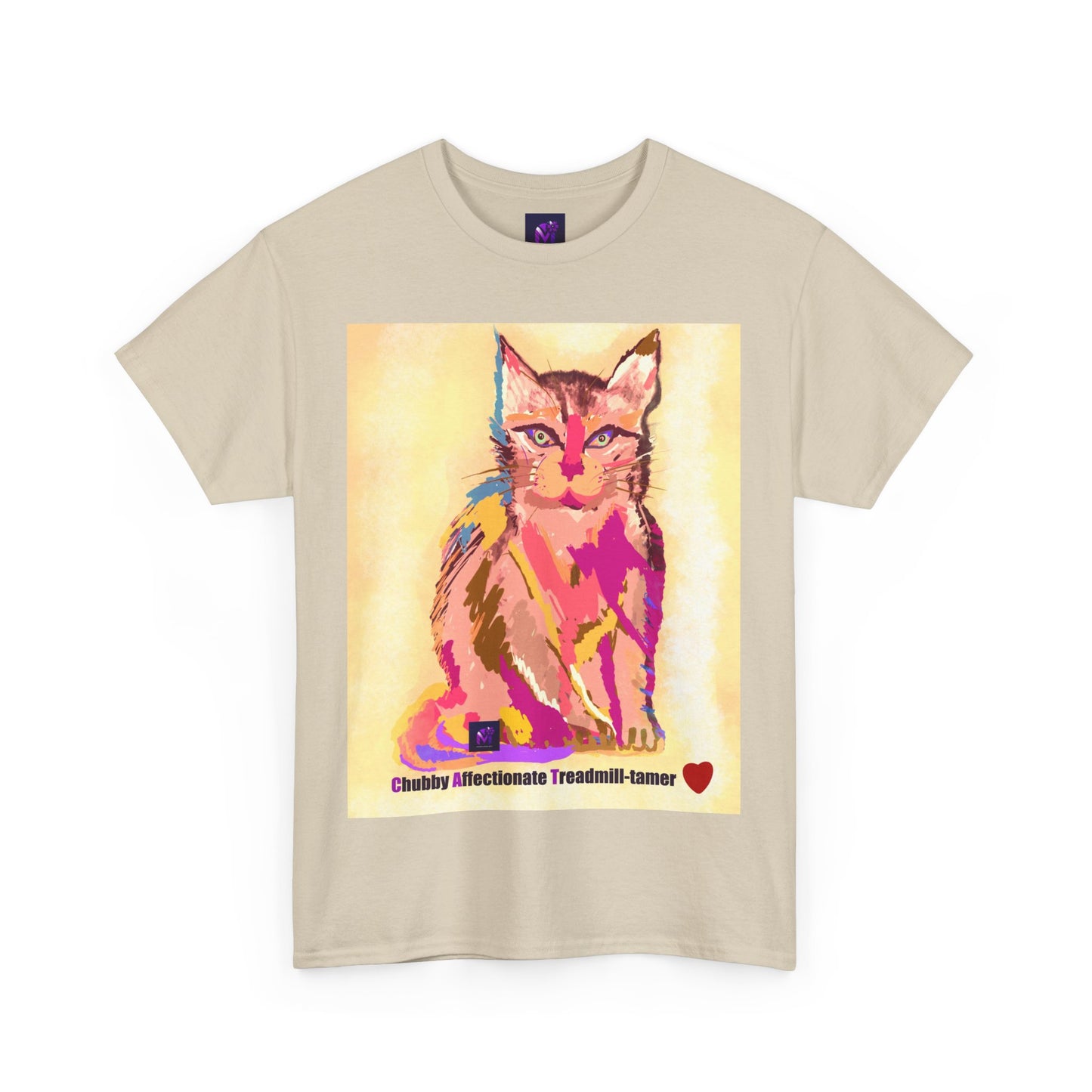 Unisex Heavy Cotton Tee - Cat Gaze print