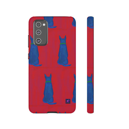 Phone Case -35 Phone Models- Dog loves grids