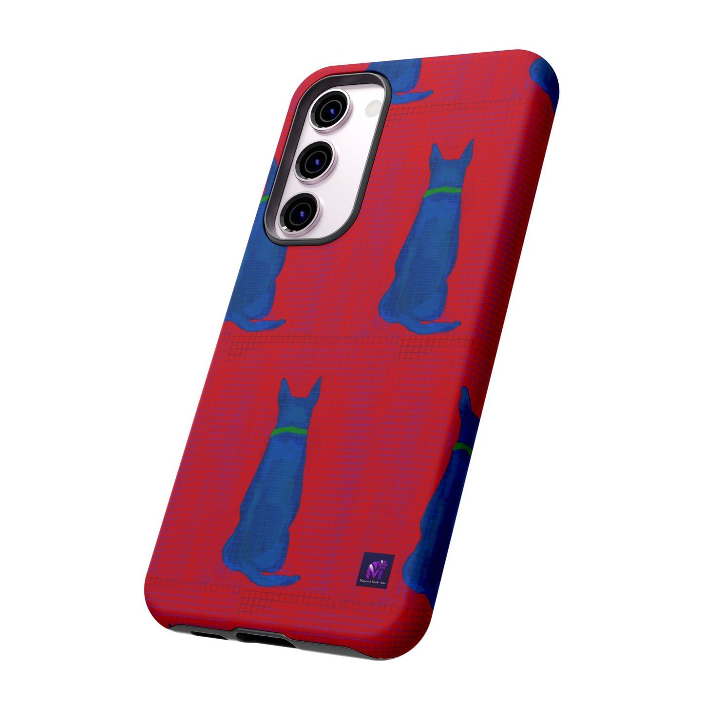 Phone Case -35 Phone Models- Dog loves grids