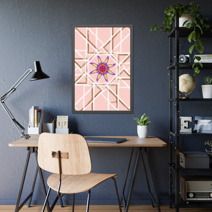 Peach and flower -Framed Art