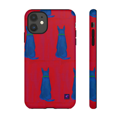 Phone Case -35 Phone Models- Dog loves grids