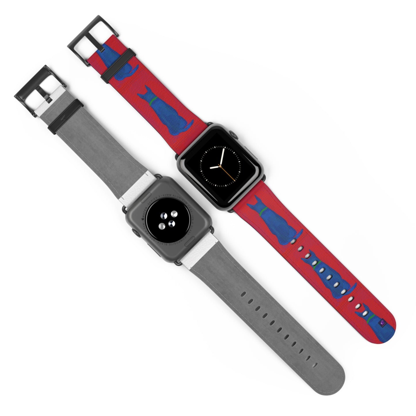 Watch Band -Dog loves grid