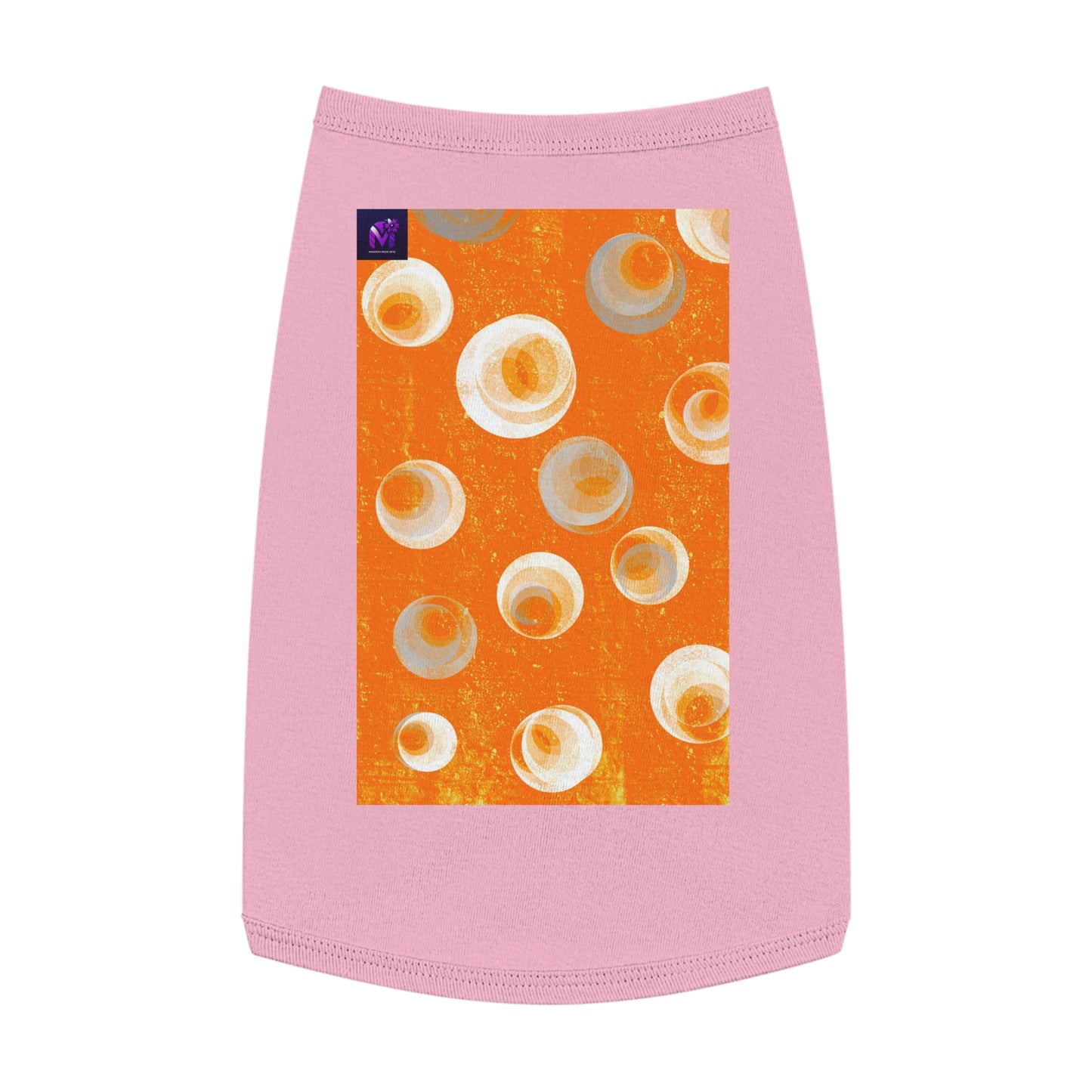 Designer Pet Tank Top - Orange Bubbles