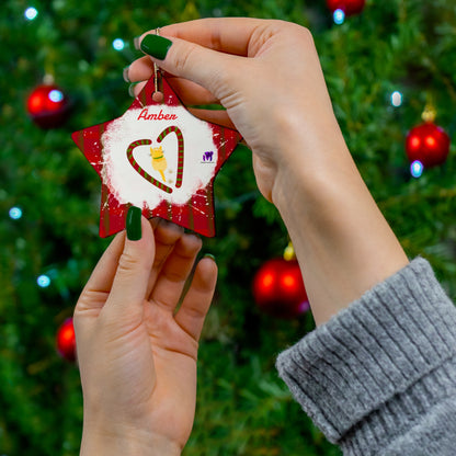 Customised Kitty Ceramic Ornament (Star,Circle,Heart,Snowflake)