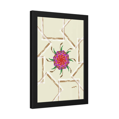 UV Magenta flower -Framed Art