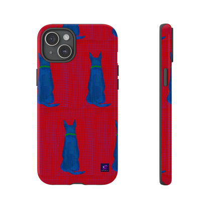 Phone Case -35 Phone Models- Dog loves grids