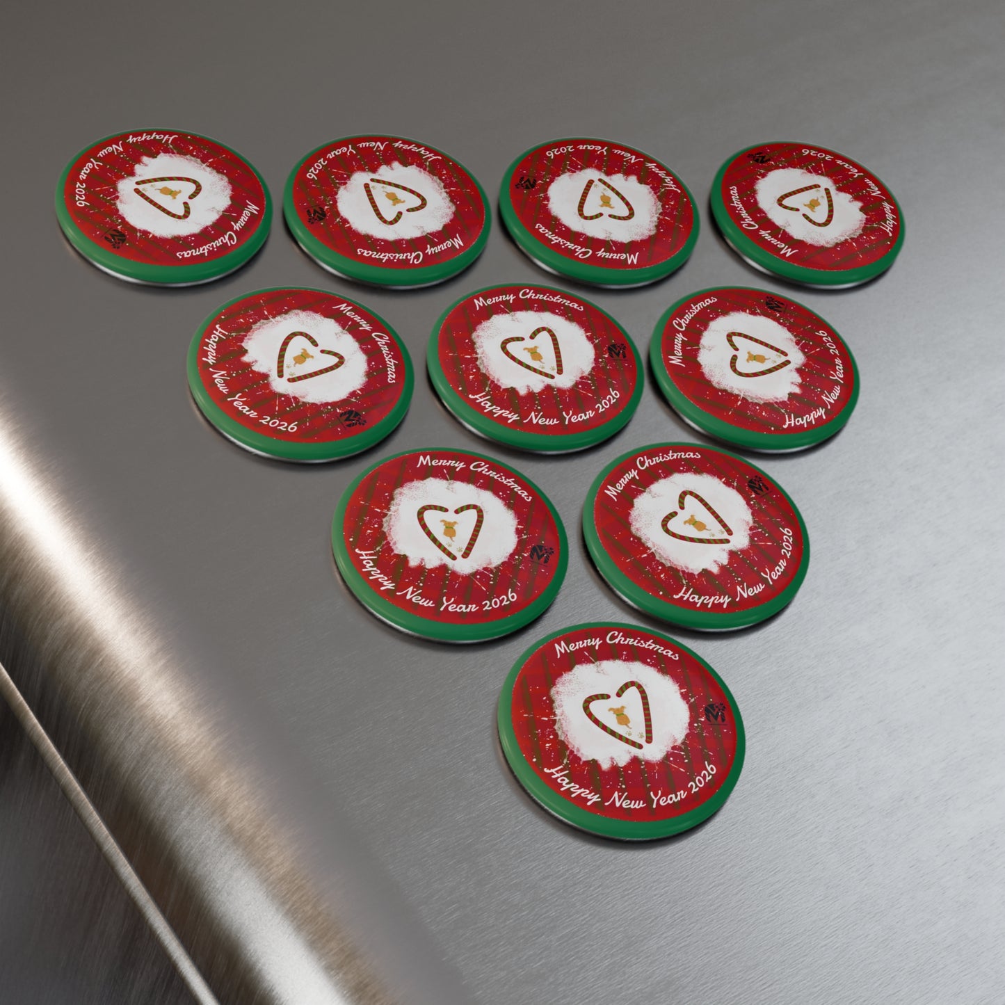 Cute Pup Christmas and New Year Magnet (Set of 10 pcs)