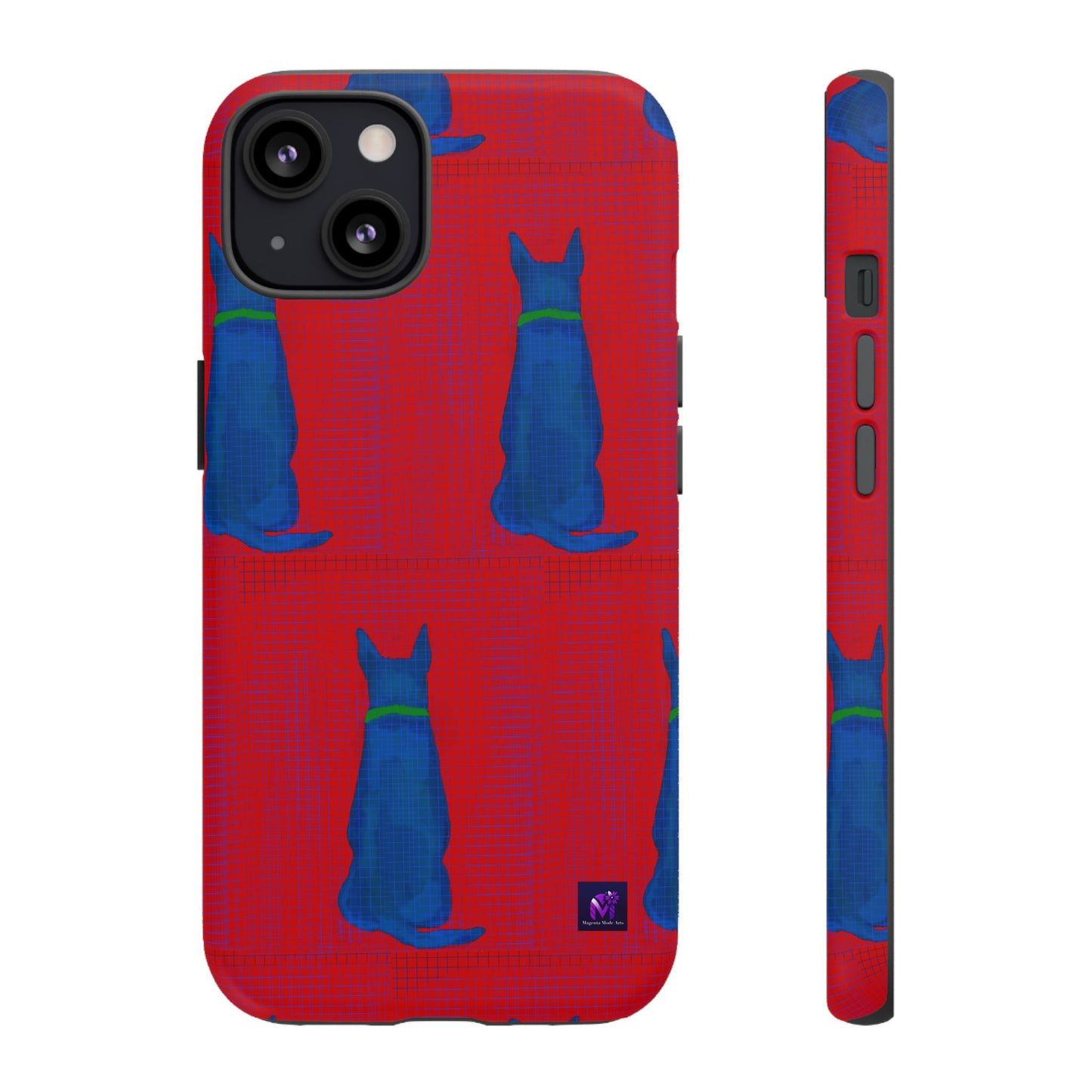 Phone Case -35 Phone Models- Dog loves grids