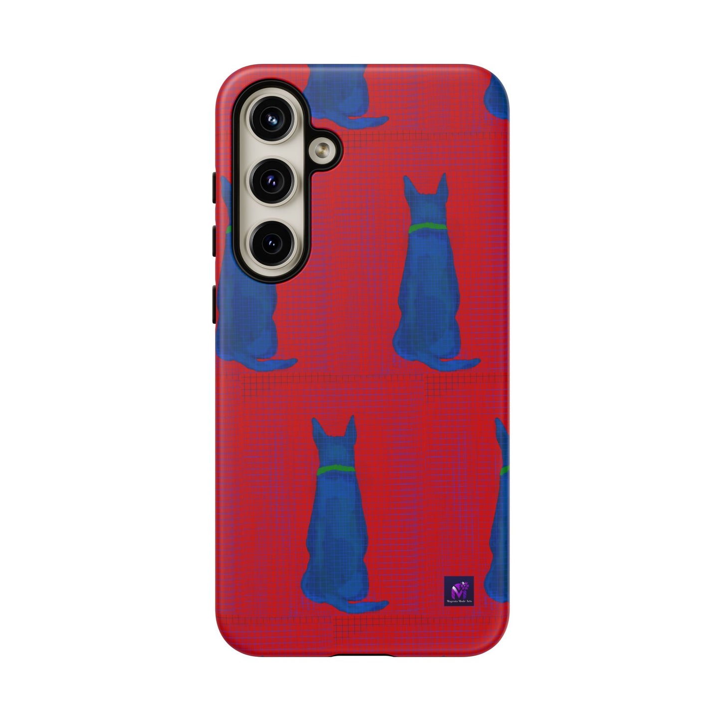 Phone Case -35 Phone Models- Dog loves grids