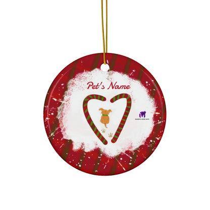 Customised Christmas Ornaments Puppy in snow (Star,Circle,Heart,Snowflake)